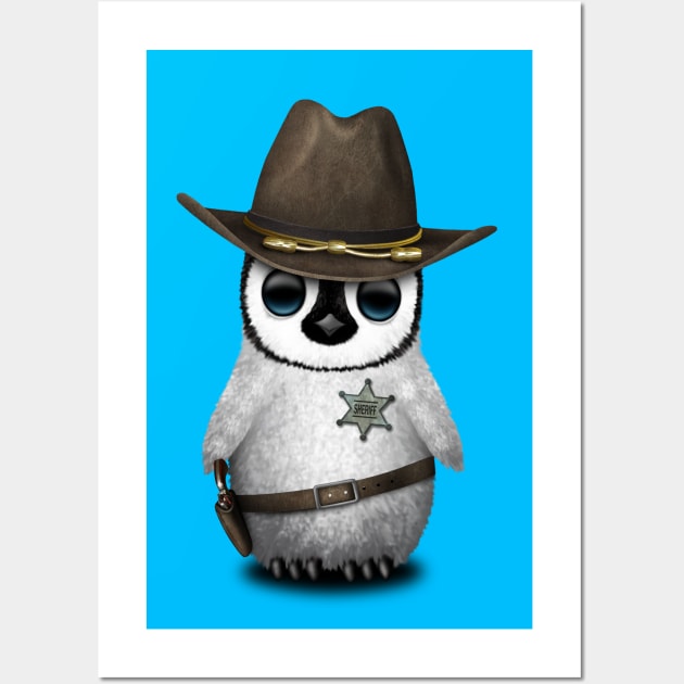 Cute Baby Penguin Sheriff Wall Art by jeffbartels